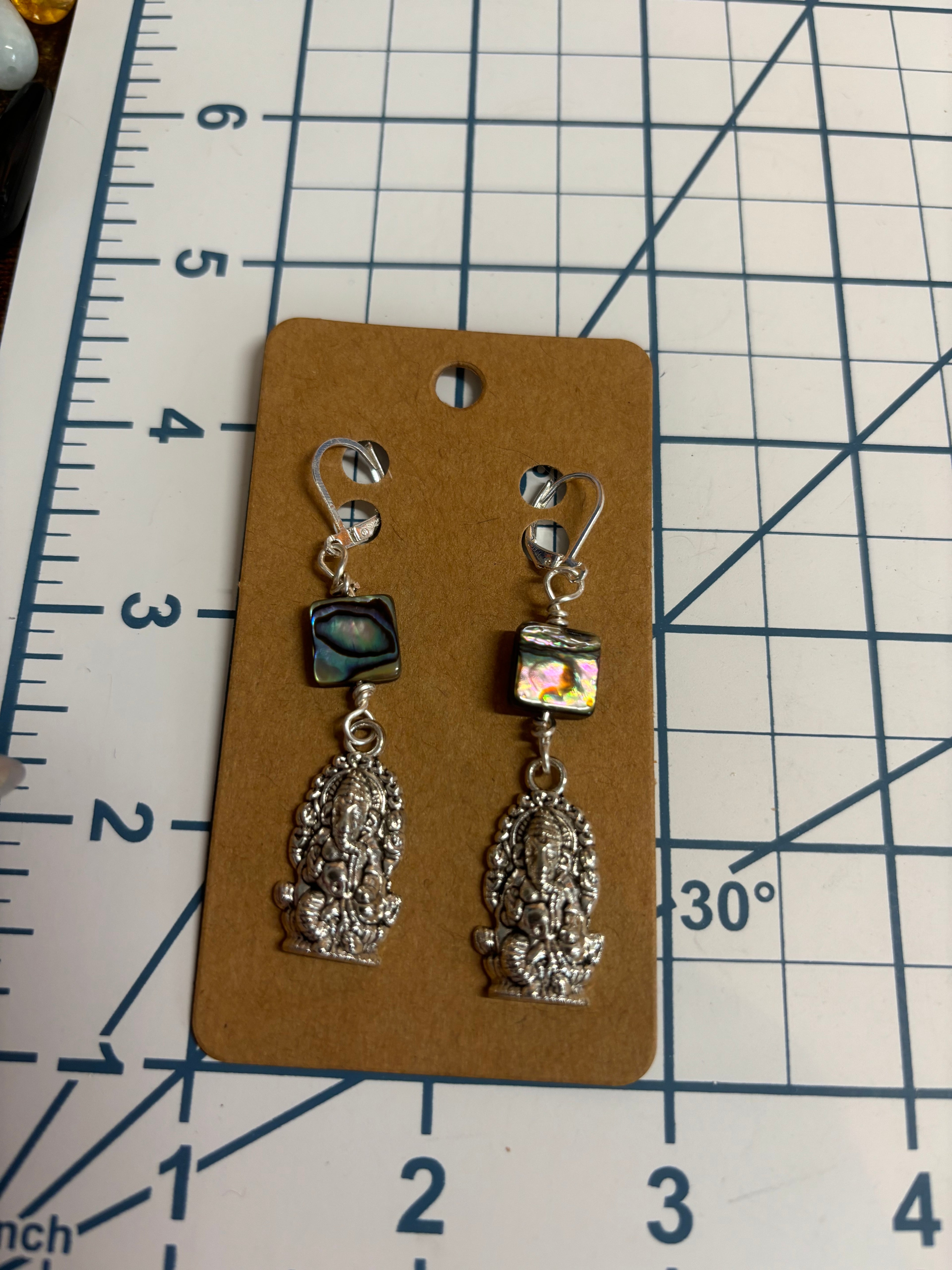 Ganesh and Abalone Earrings