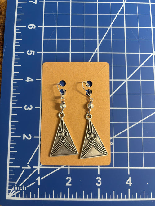 Art Deco Style Triangle Drop Earrings