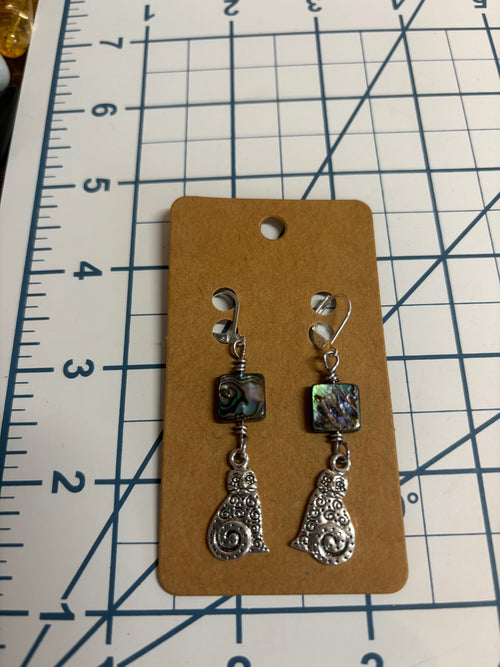 Cats with Abalone Earrings