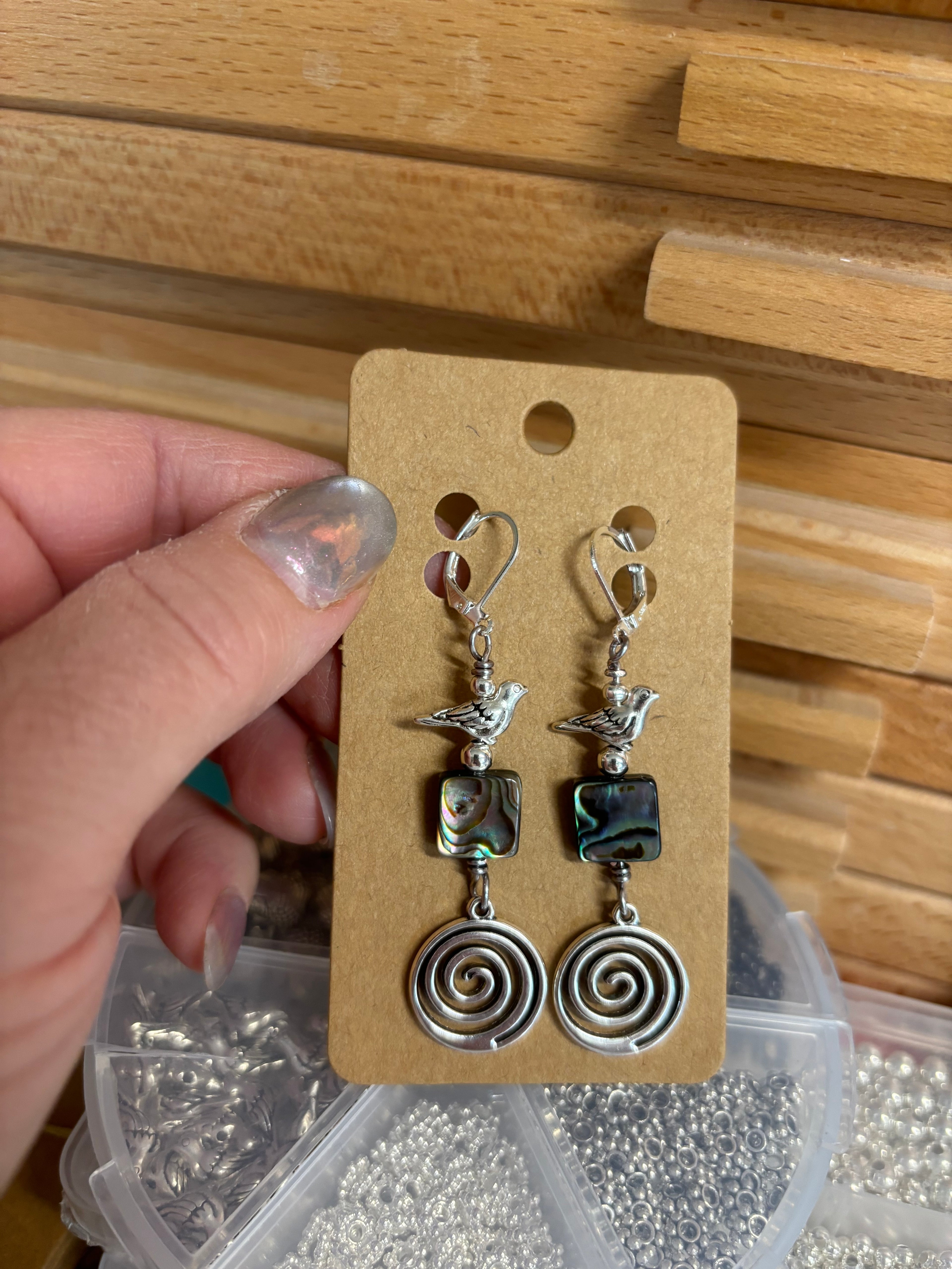 Abalone Spiral Earrings