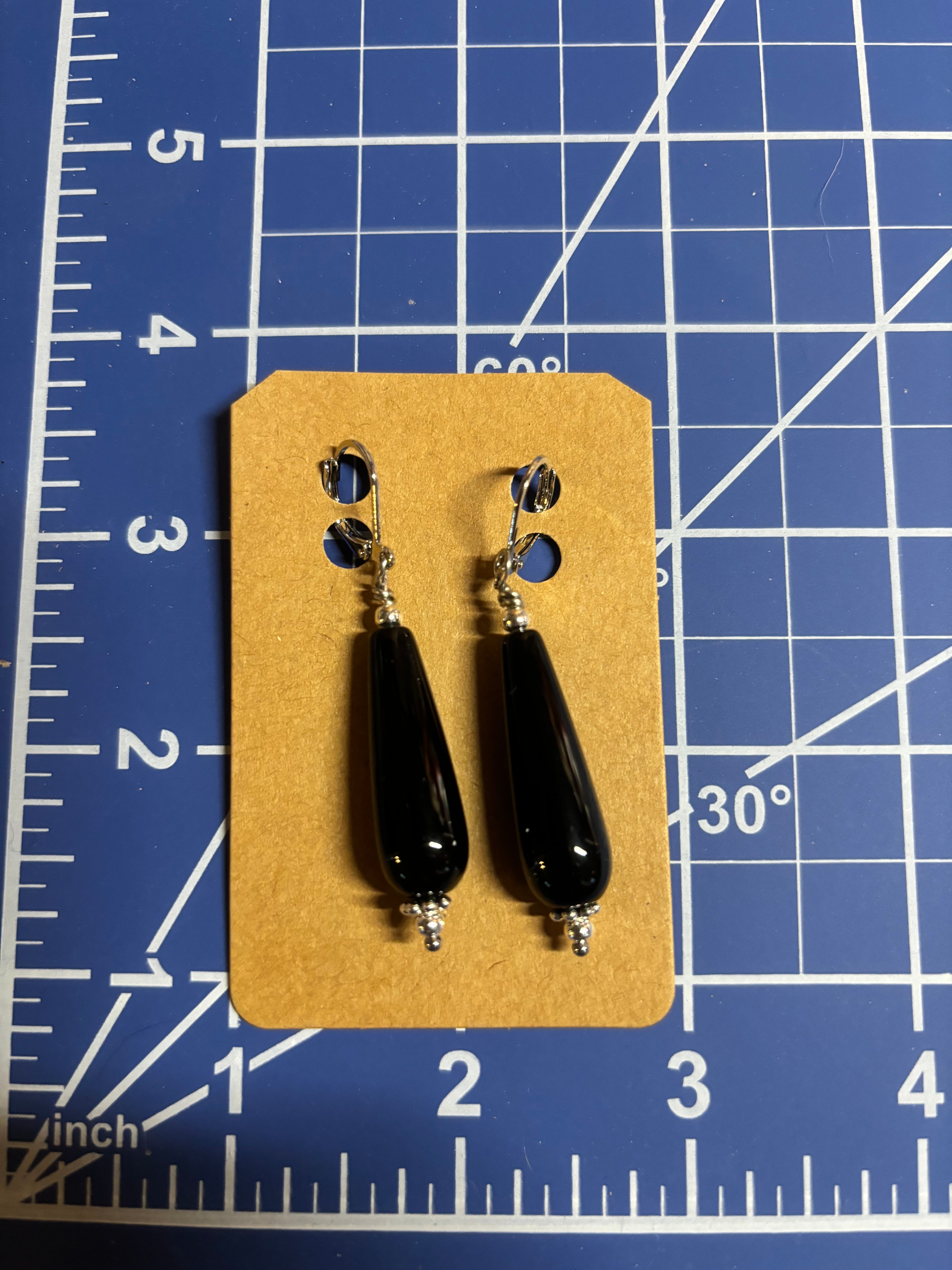 Onyx Gemstone Drop Earrings